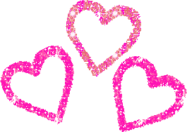 three pink heart Myspace Graphics